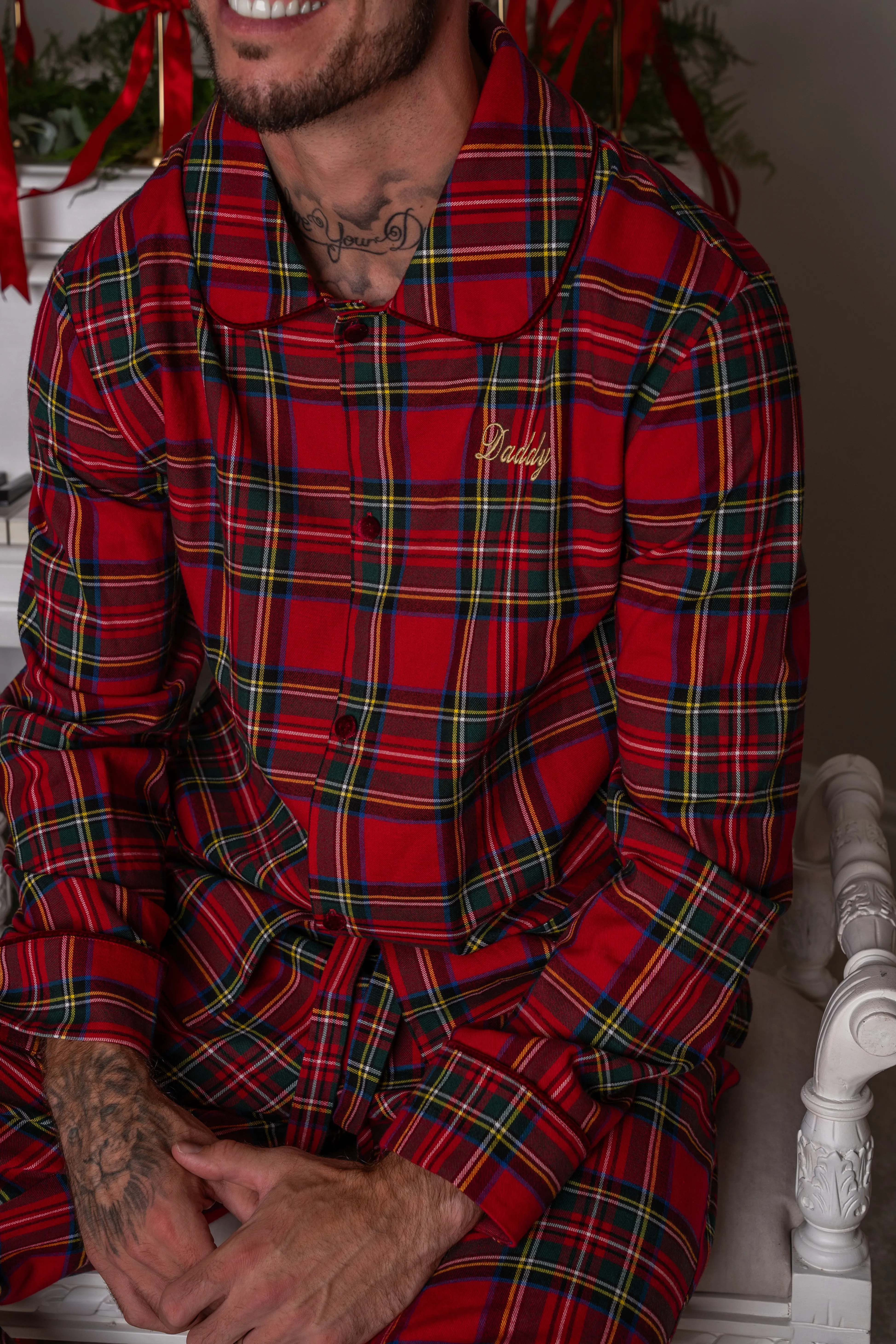 Mens Personalised Tartan Luxury Cotton Pants Set