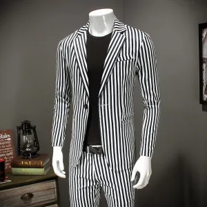 Men's Slim Fit Striped Blazer | Plus Size