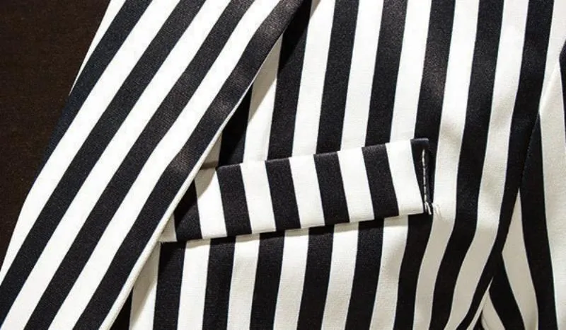 Men's Slim Fit Striped Blazer | Plus Size