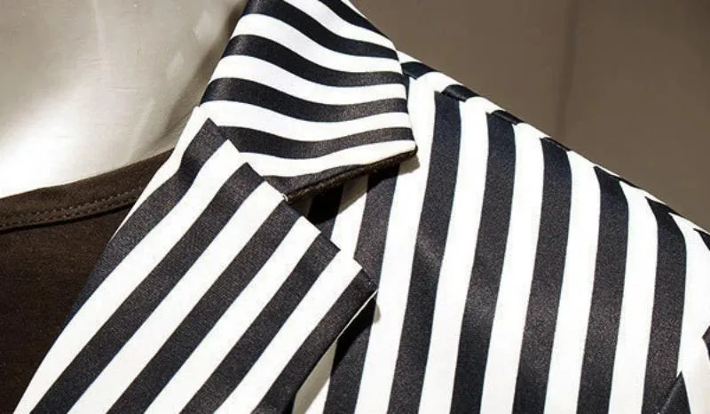 Men's Slim Fit Striped Blazer | Plus Size