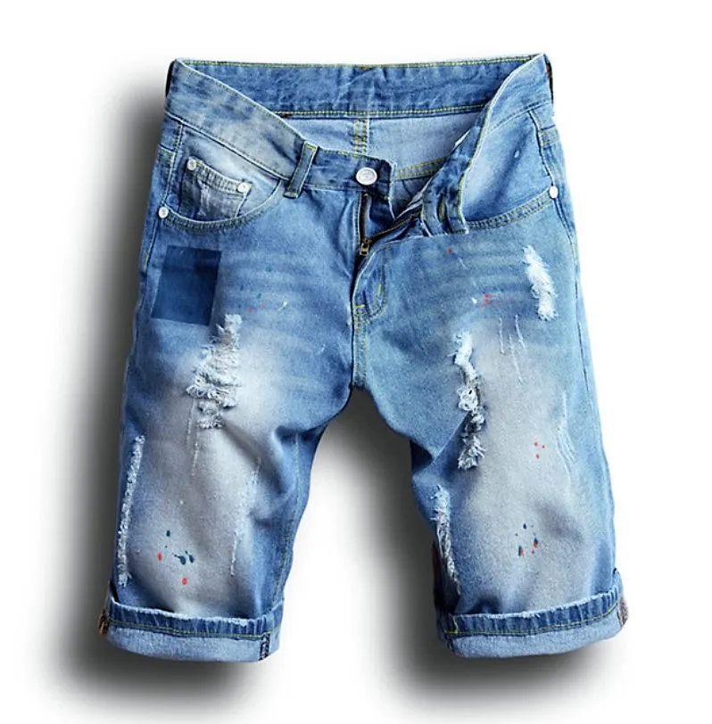 Men's Summer Casual Ripped Denim Shorts