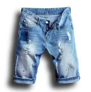 Men's Summer Casual Ripped Denim Shorts