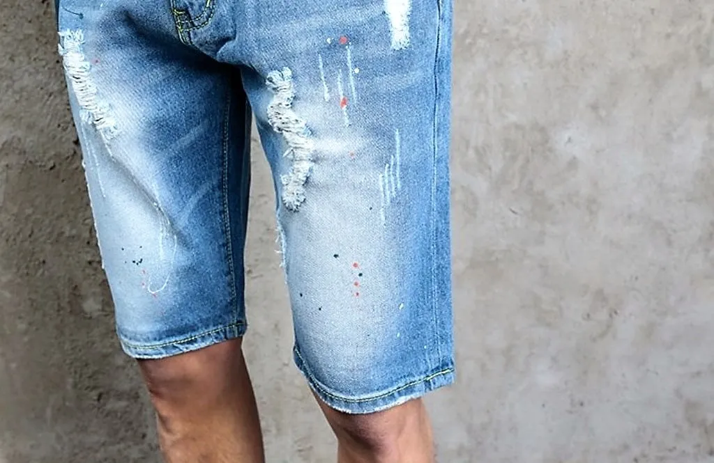 Men's Summer Casual Ripped Denim Shorts