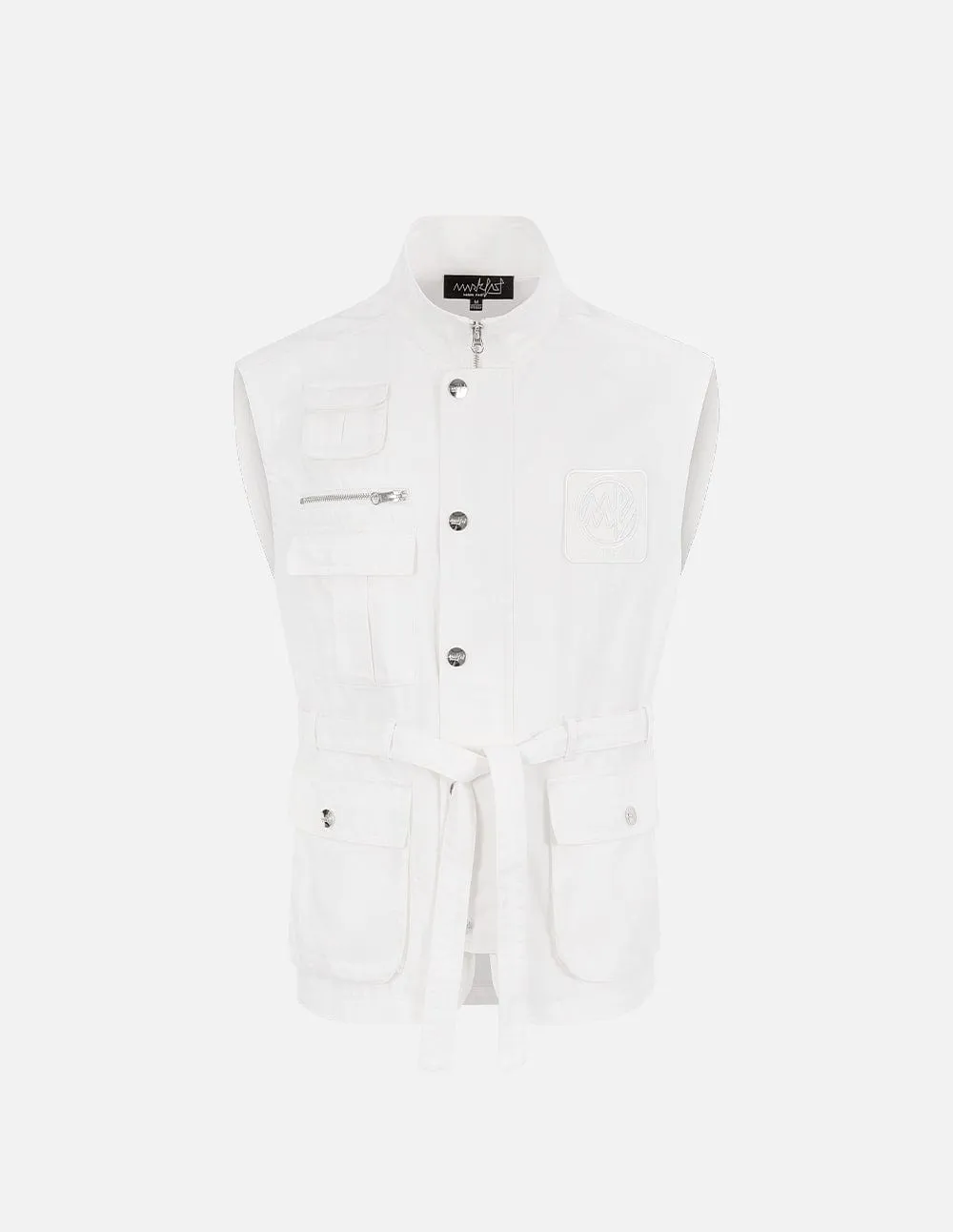 Men's Washed Denim Work Vest Jacket