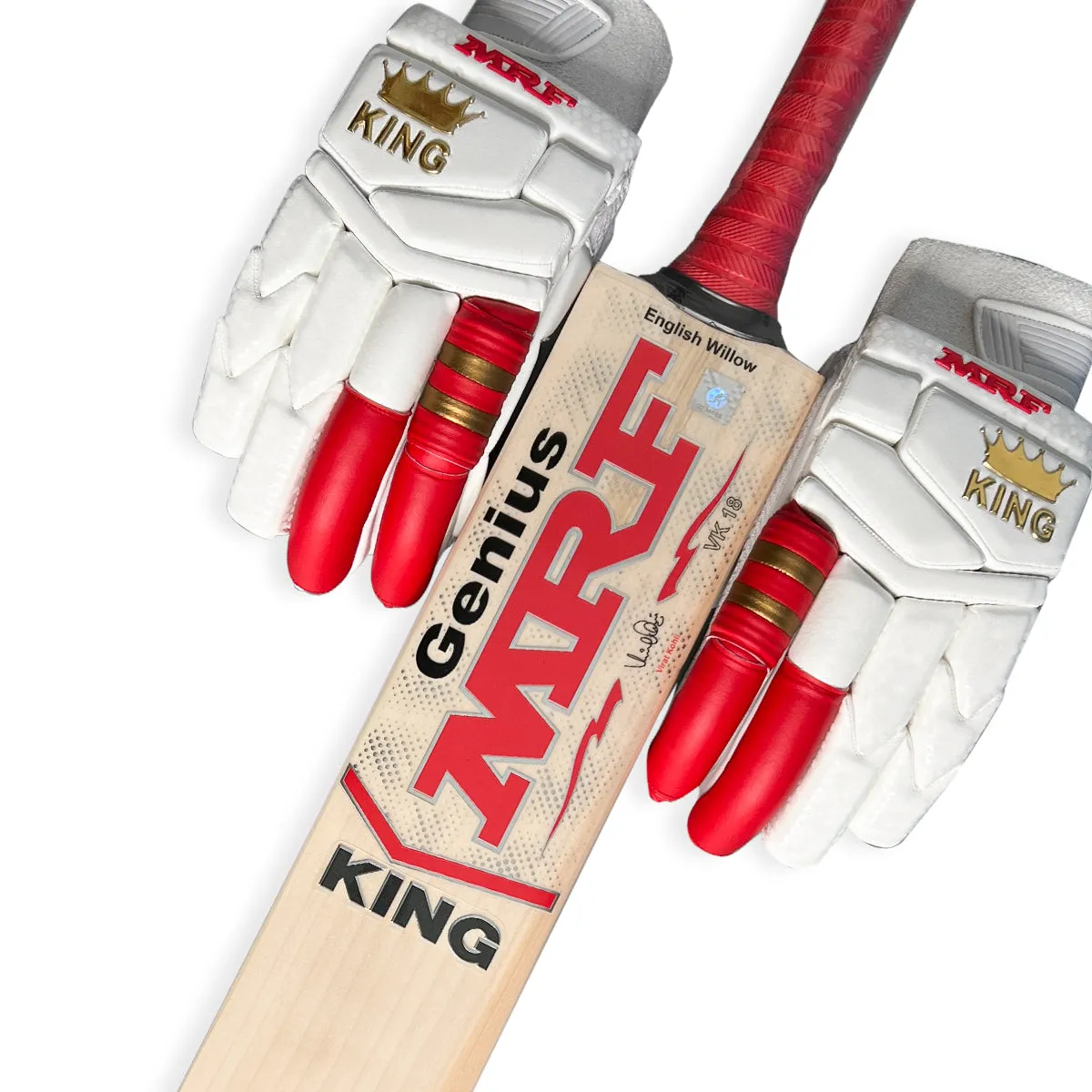 MRF Virat Kohli Genius King Cricket Bat   Gloves