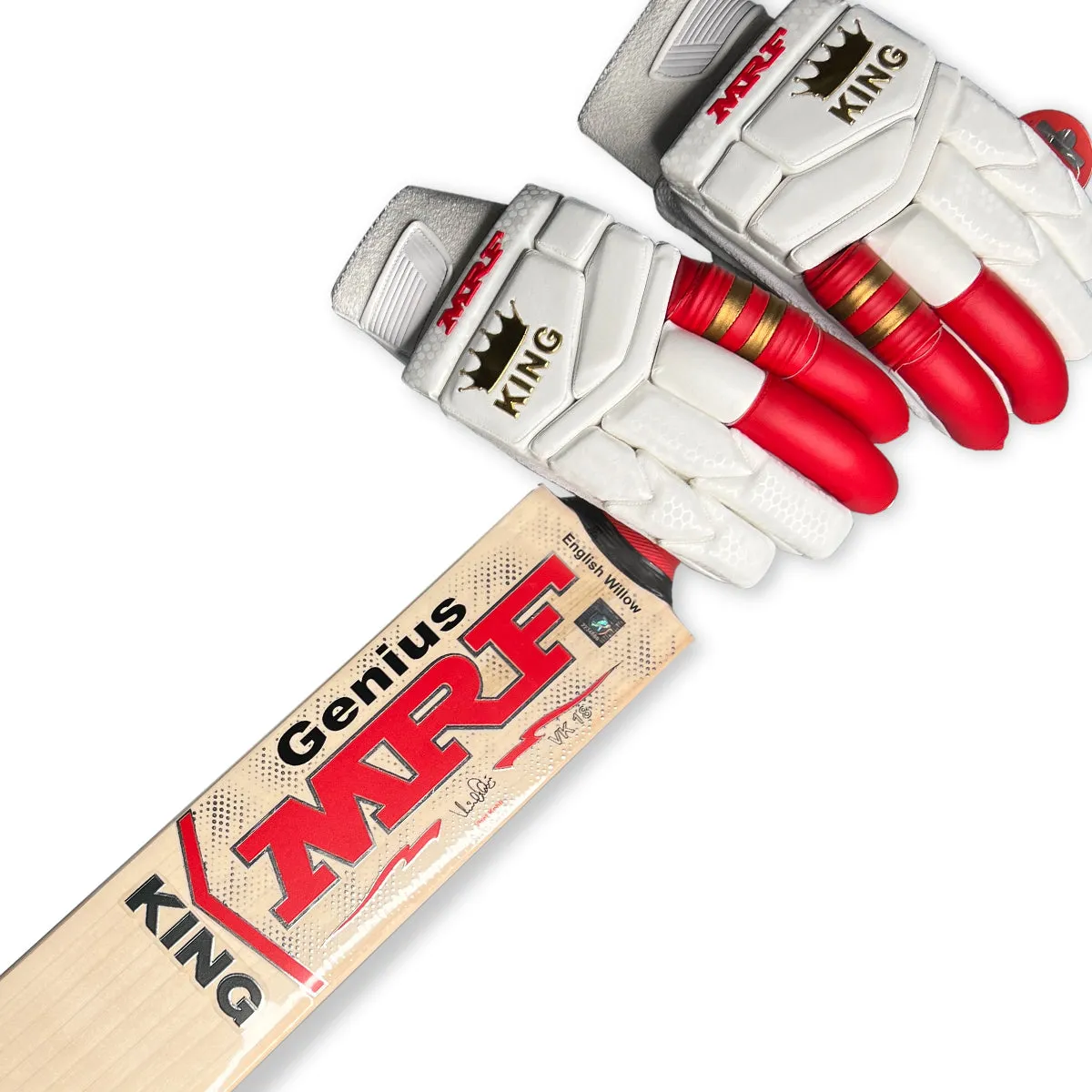 MRF Virat Kohli Genius King Cricket Bat   Gloves