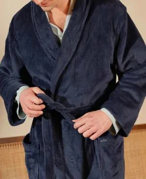 Navy Fleece Dressing Gown