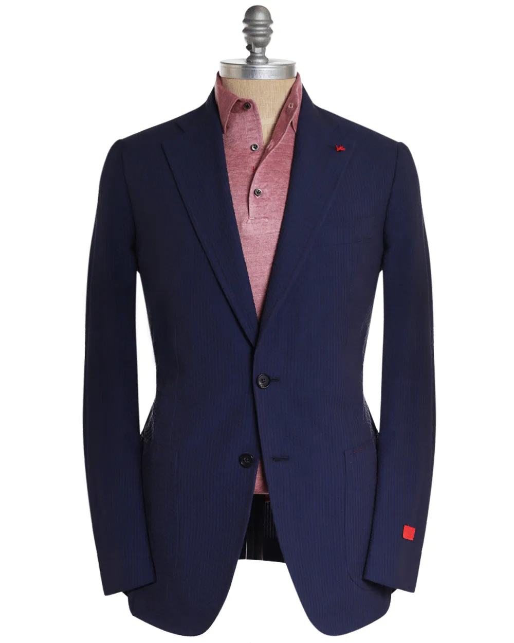 Navy Striped Seersucker Cotton Sportcoat