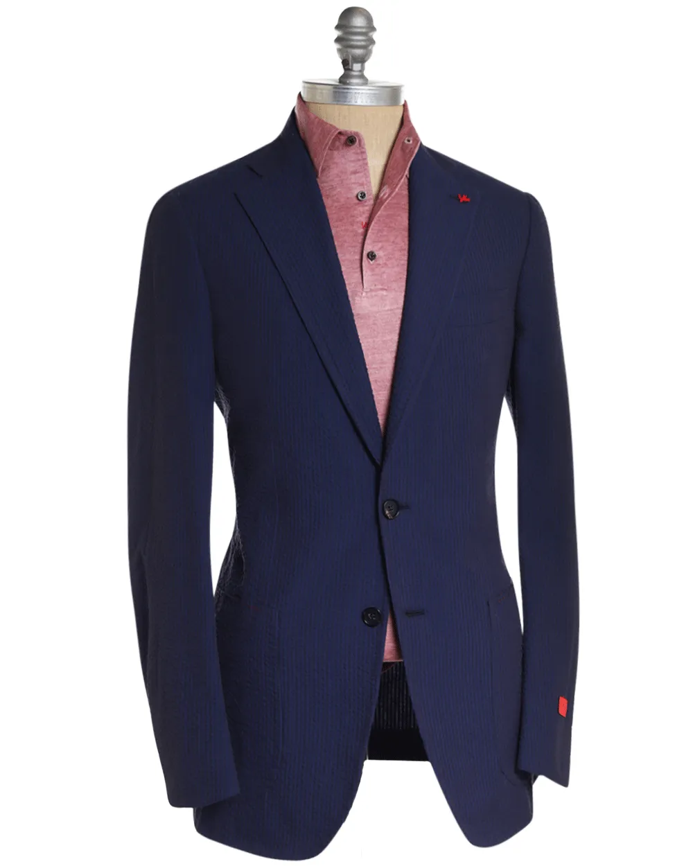 Navy Striped Seersucker Cotton Sportcoat