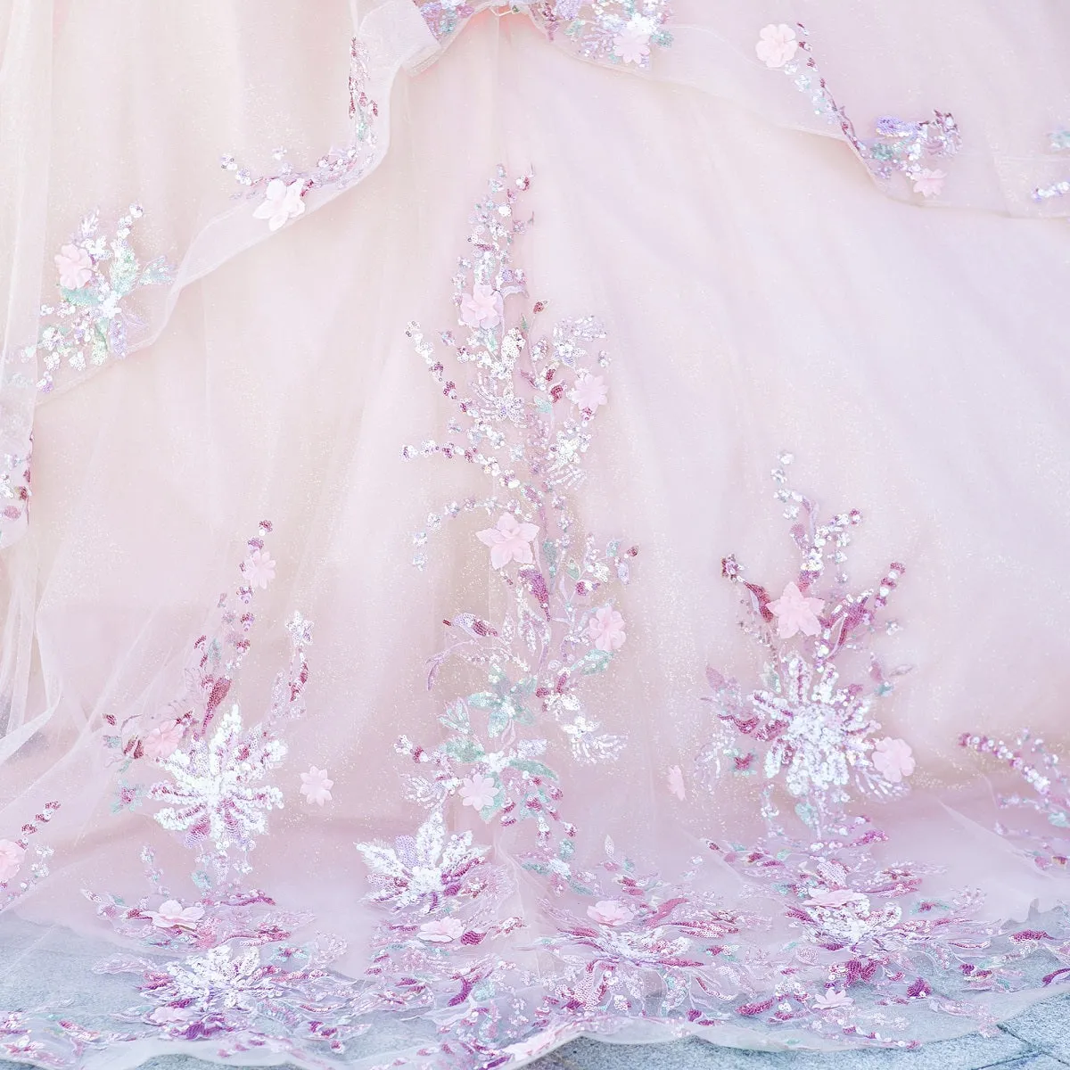 Off Shoulder Sheer Corset Ball Gown by Cinderella Couture 8125J