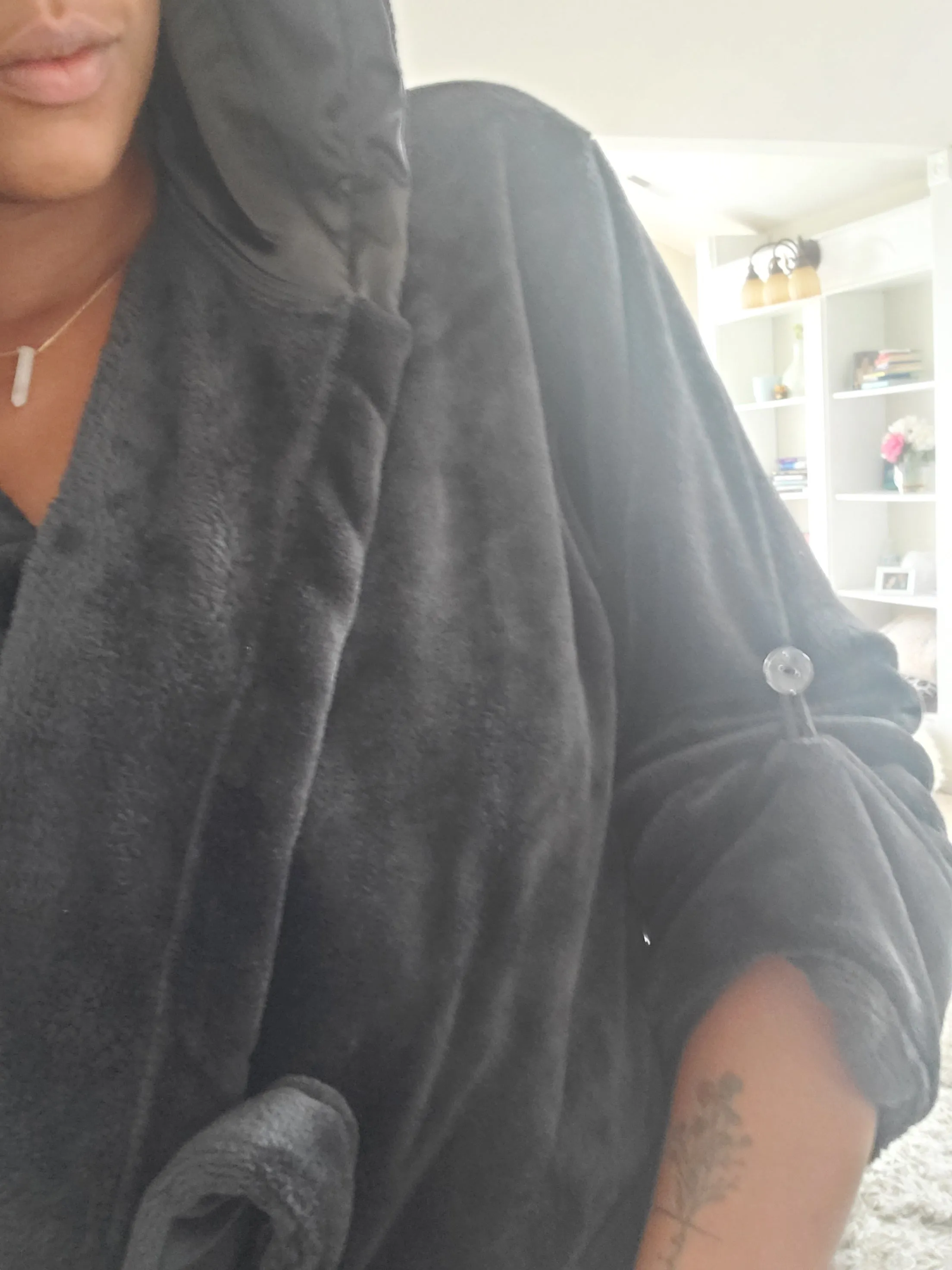 Perfectly Imperfect Find: Black Premium Satin Lined Hooded Robe