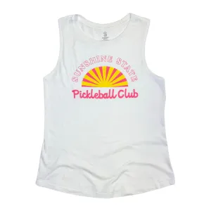 PICKLEBALL CLUB MUSCLE TANK - WHITE