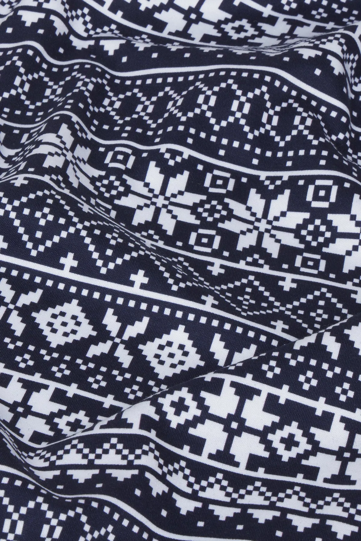 Pima Crew Short-Long Set in English Navy Fair Isle