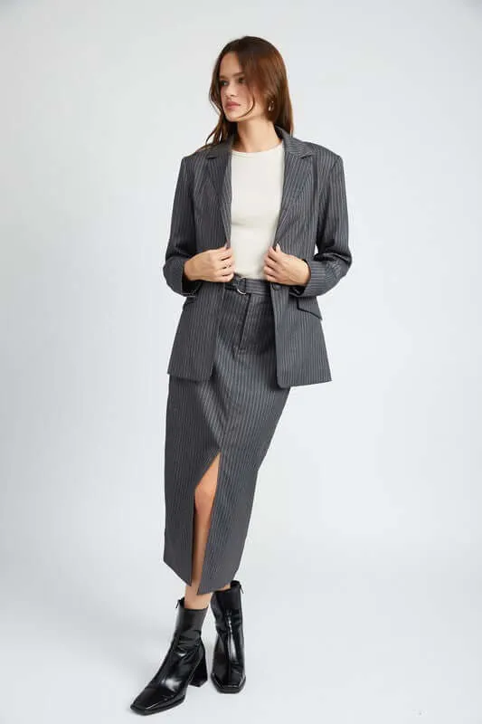 PIN STRIPED BLAZER JACKET