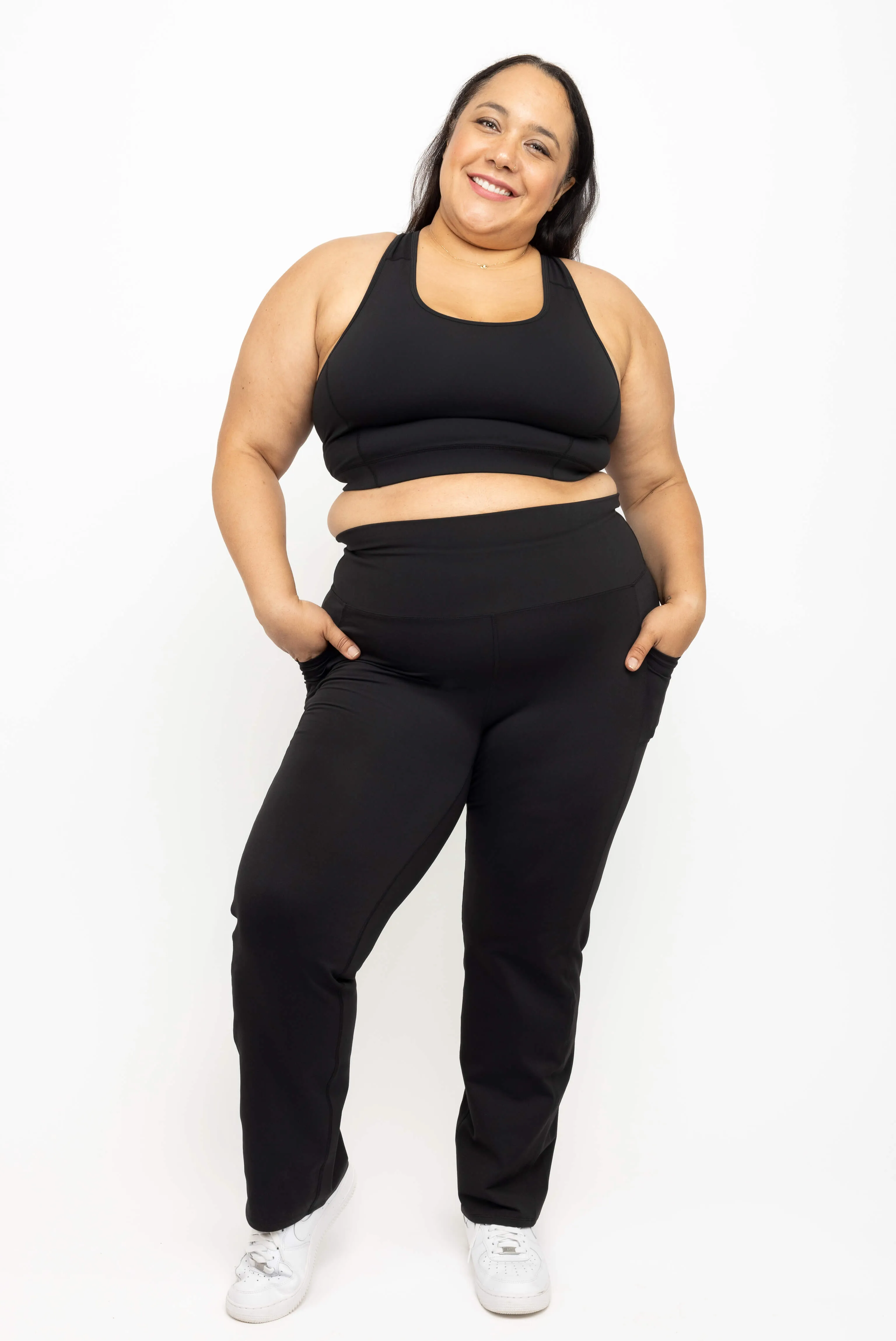 Pocket Straight Leggings - Black