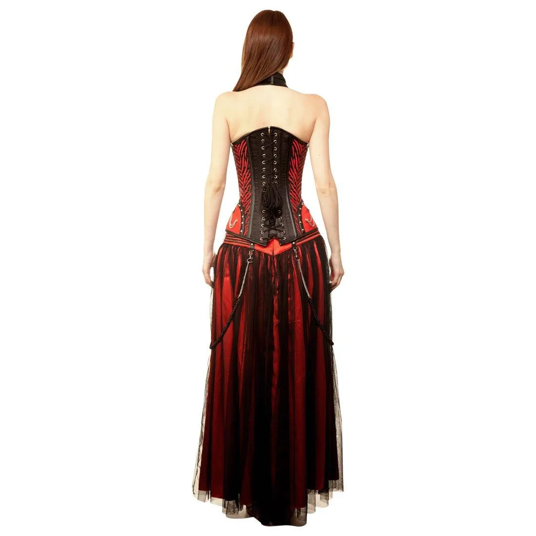 Rachel Gothic Authentic Steel Boned Long Lined Halter Modesty Overbust Corset Dress