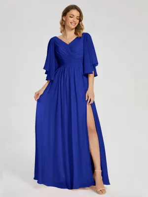 Royal Blue Dress For Bridesmaid Giselle Pretty Corset Back Chiffon Bridesmaid Dresses