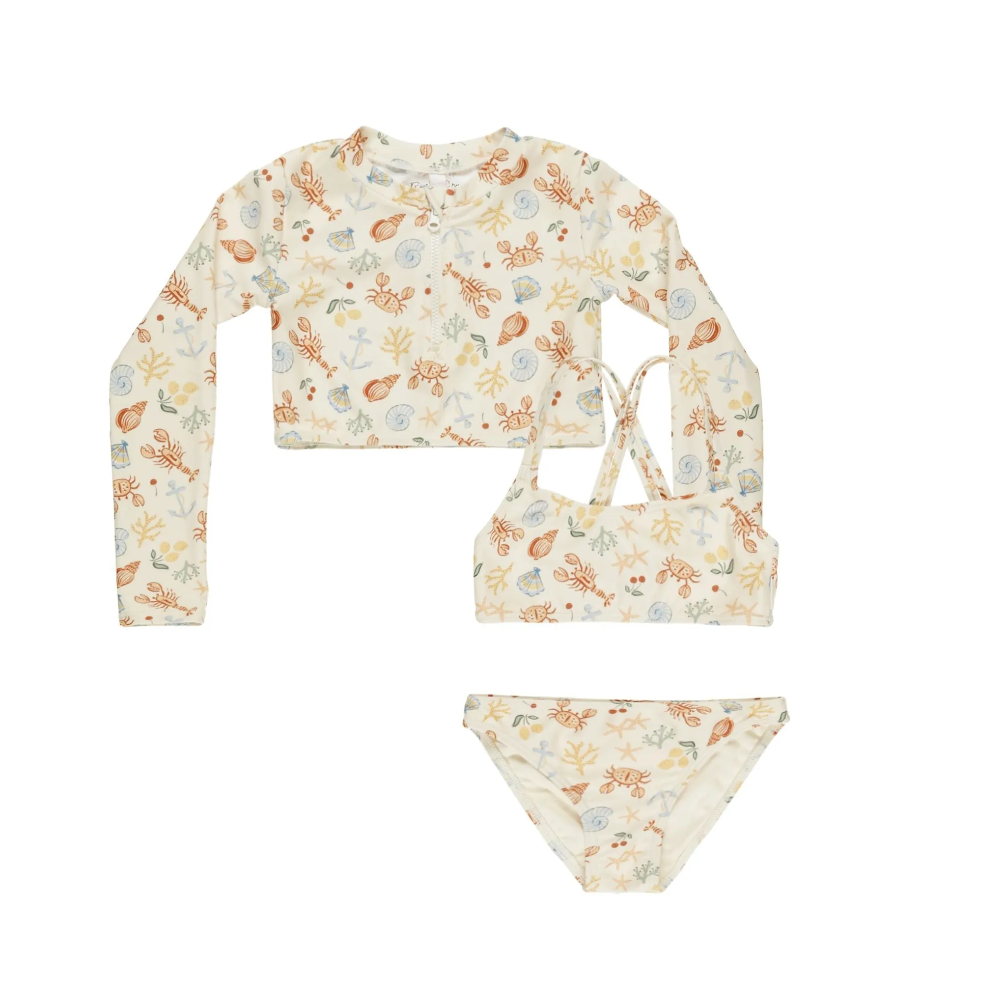 Rylee & Cru Nautical Crop Rashguard Set