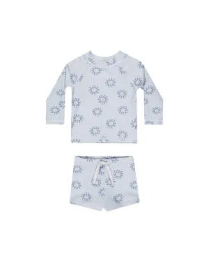 Rylee   Cru Light Blue Suns Boys Rashguard Set
