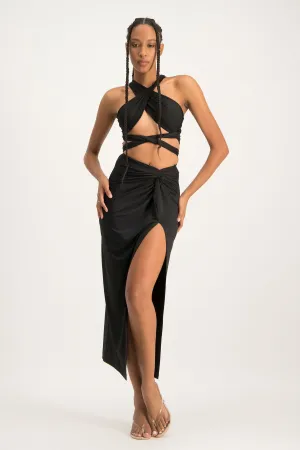 Sarong Skirt with Knot Detail