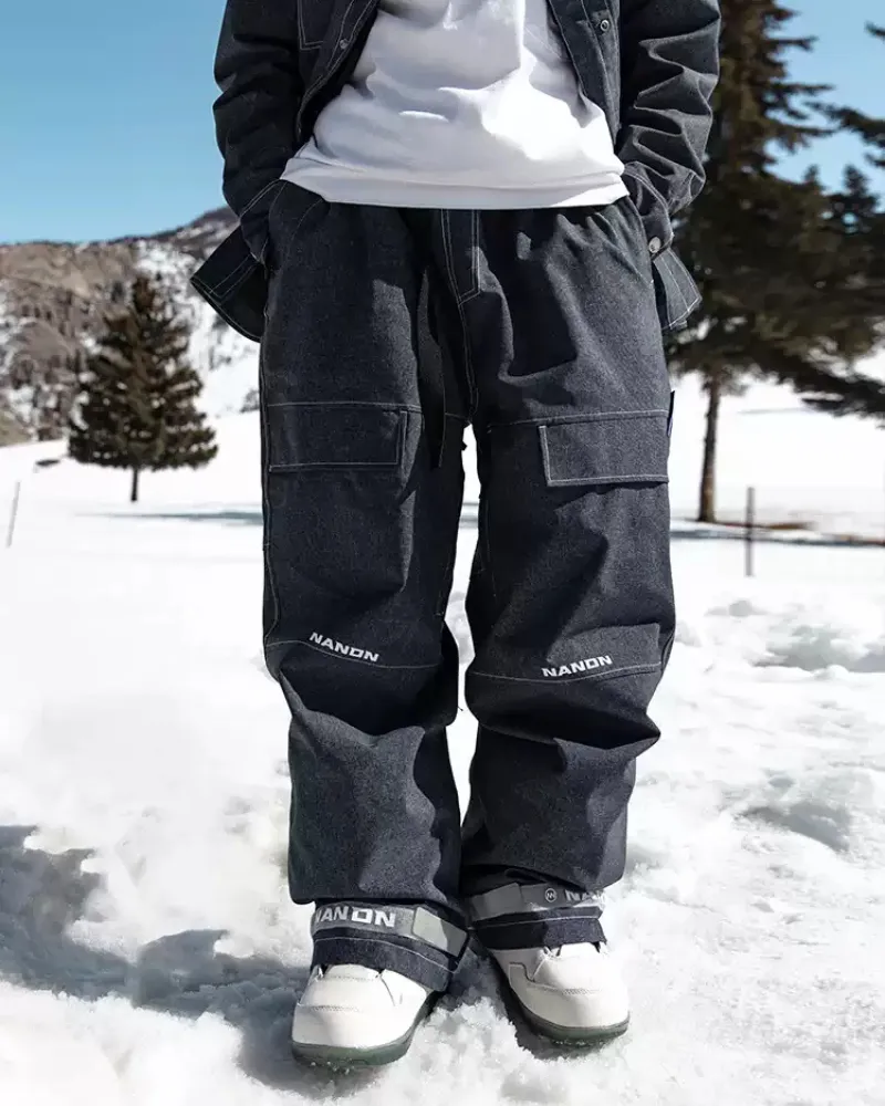 Ski Wear Outdoor Baggy Denim Ski Pants