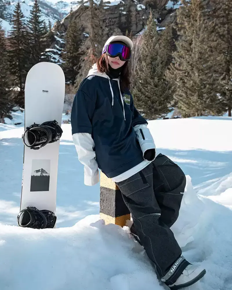 Ski Wear Outdoor Baggy Denim Ski Pants