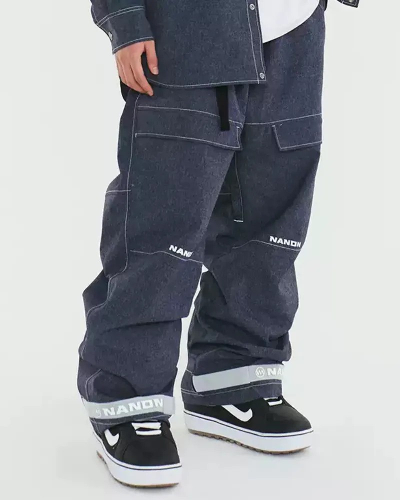 Ski Wear Outdoor Baggy Denim Ski Pants