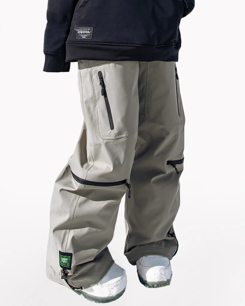 Ski Wear Snowboard Unisex Zip Baggy Snow Pants