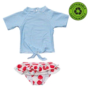 Snapper Rock Juicy Fruit Short Sleeve Ruffle Set G50026 - Blue