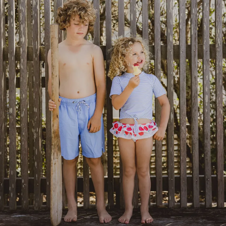 Snapper Rock Juicy Fruit Short Sleeve Ruffle Set G50026 - Blue