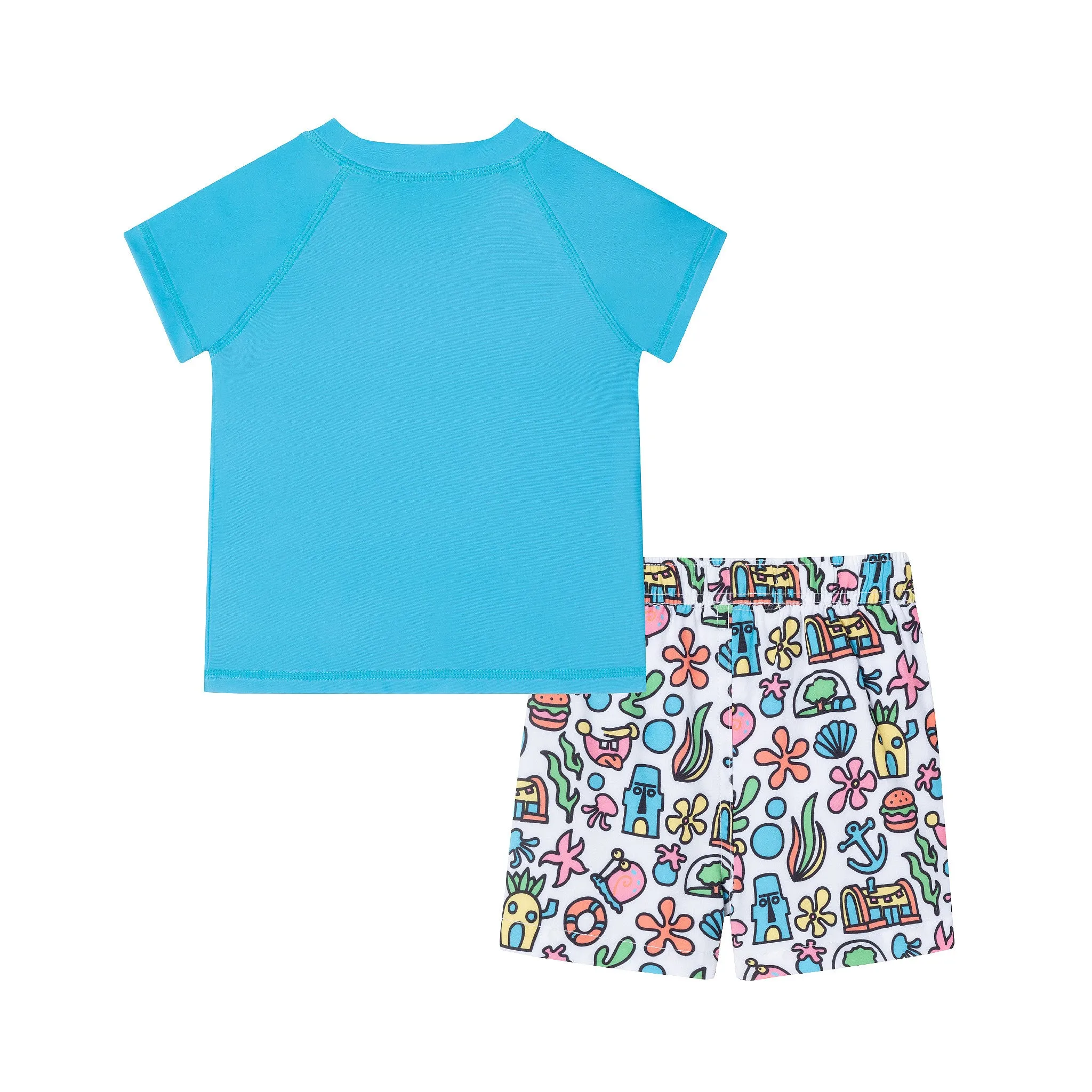 SpongeBob SquarePants™ x Andy & Evan® | Infant (9-12M) 3D Dot Pocket & Bikini Bottom Rash Guard Set