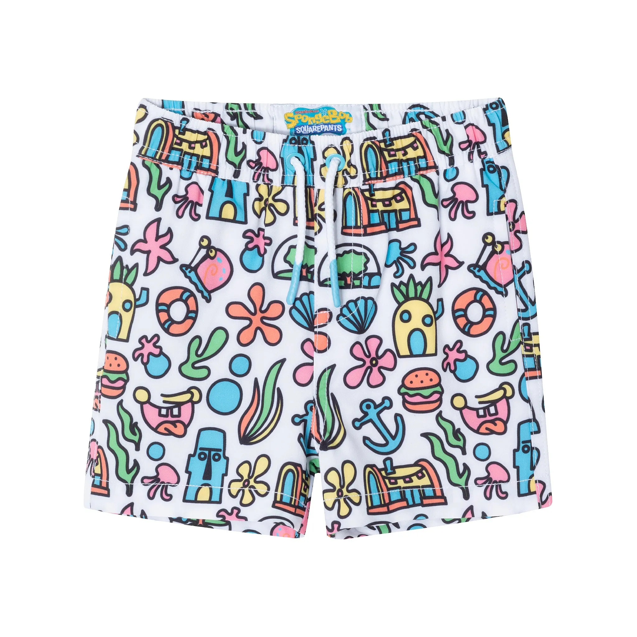 SpongeBob SquarePants™ x Andy & Evan® | Infant (9-12M) 3D Dot Pocket & Bikini Bottom Rash Guard Set