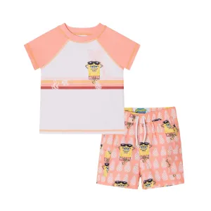 SpongeBob SquarePants™ x Andy & Evan® | Infant (9-12M) Pineapple Buddies Rash Guard Set