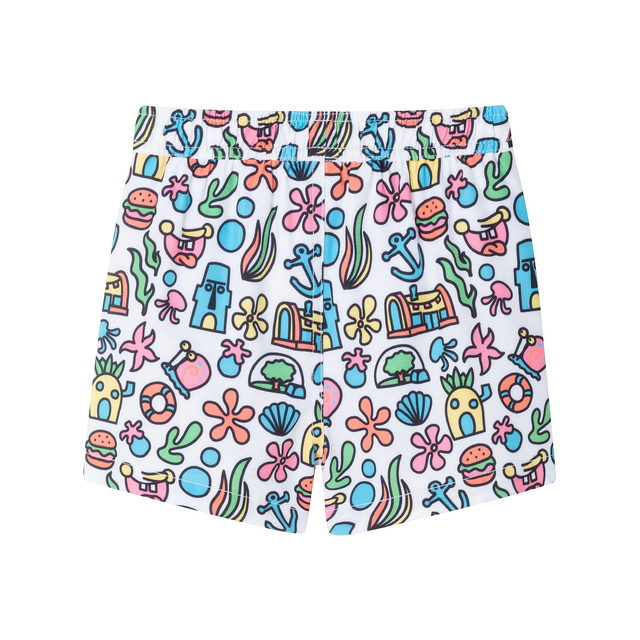 SpongeBob SquarePants™ x Andy & Evan® | Kids (2-7) 3D Dot Pocket & Bikini Bottom Rash Guard Set