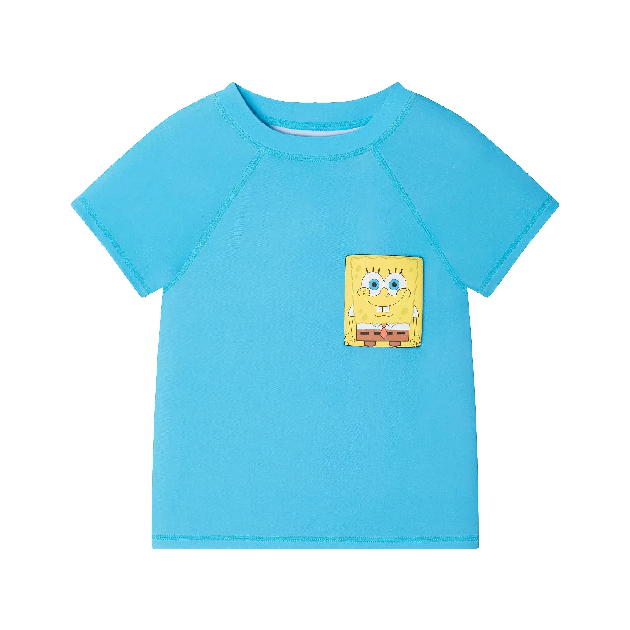 SpongeBob SquarePants™ x Andy & Evan® | Kids (2-7) 3D Dot Pocket & Bikini Bottom Rash Guard Set