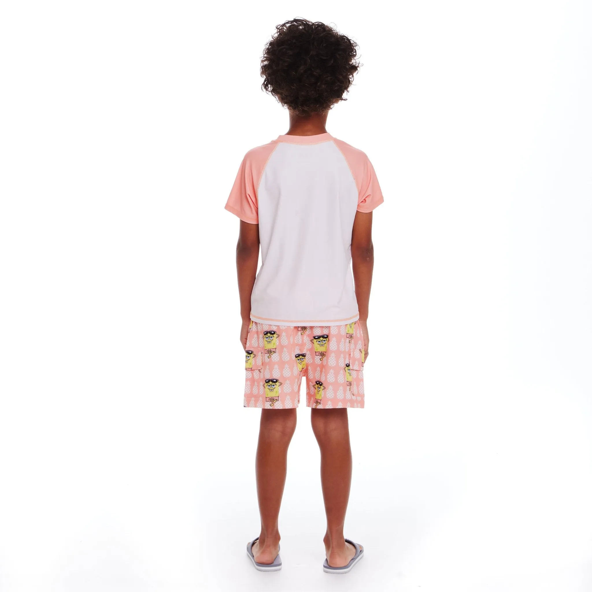 SpongeBob SquarePants™ x Andy & Evan® | Kids (2-7) Pineapple Buddies Rash Guard Set