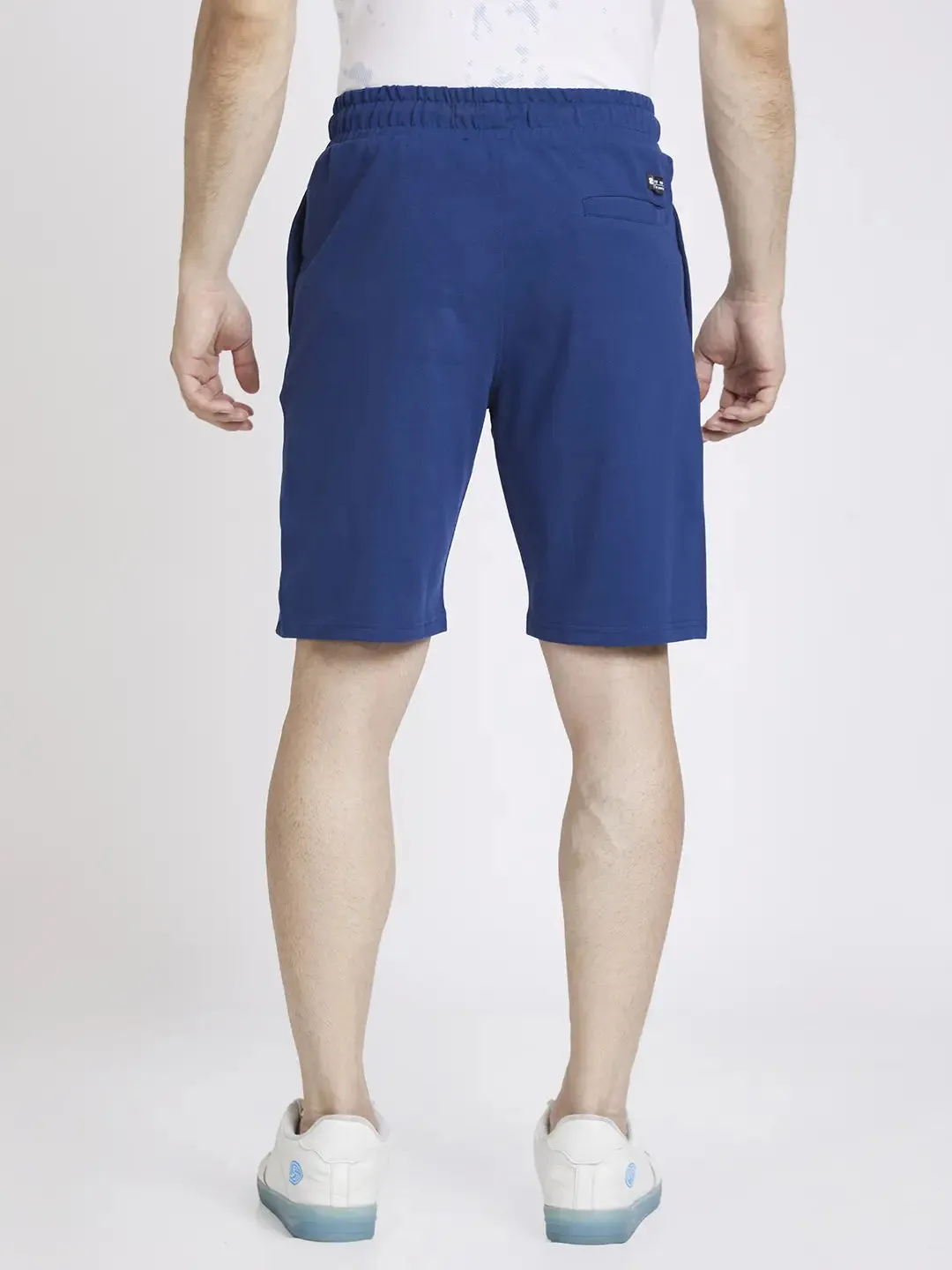 Spykar Men Indigo Green Blended Knee Length Shorts