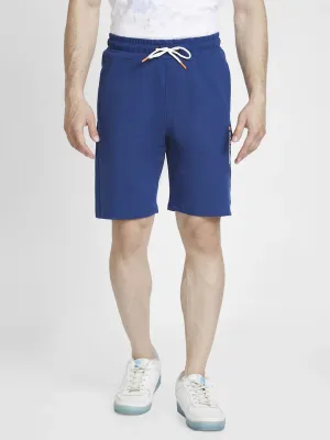 Spykar Men Indigo Green Blended Knee Length Shorts