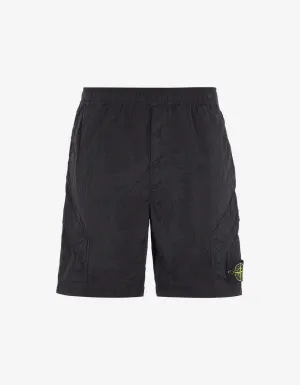 Stone Island Black Nylon Metal Cargo Bermuda Shorts