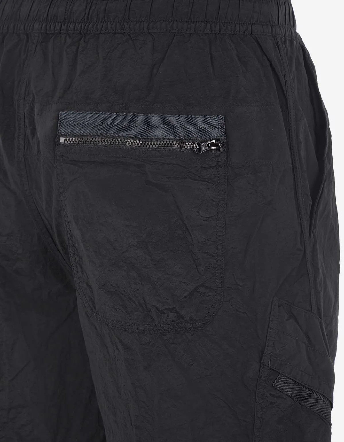 Stone Island Black Nylon Metal Cargo Bermuda Shorts
