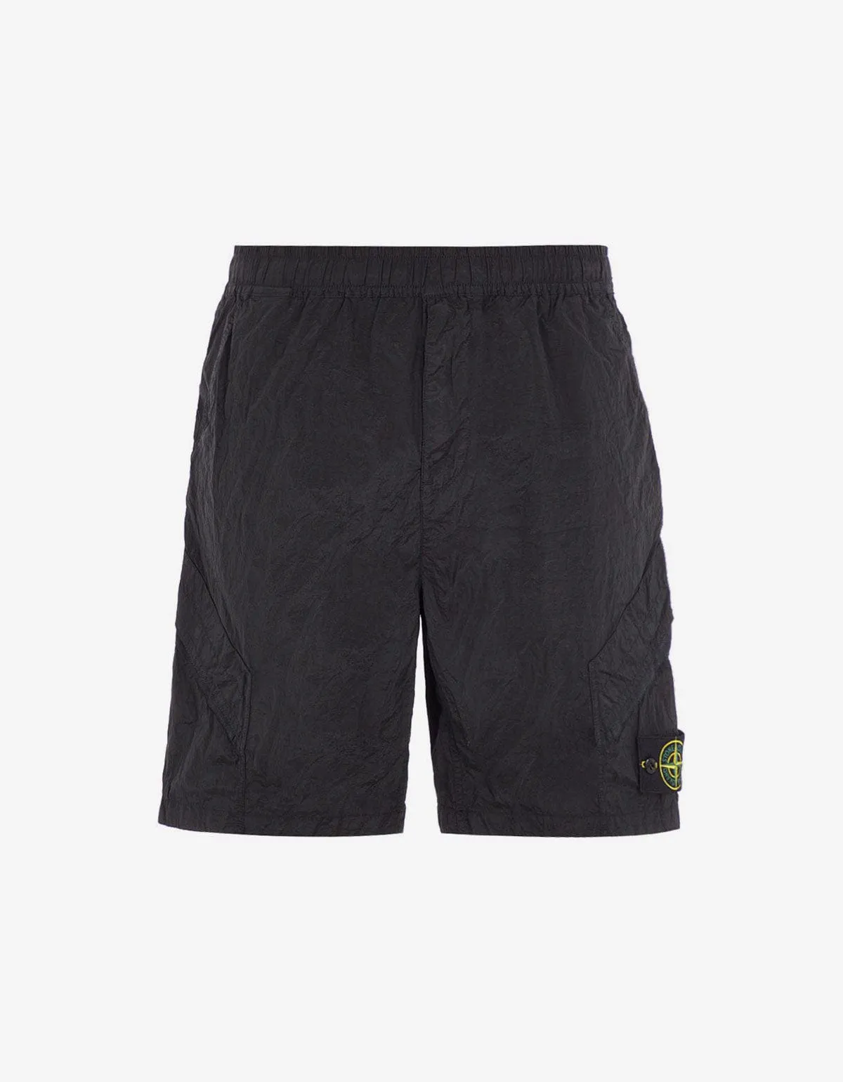 Stone Island Black Nylon Metal Cargo Bermuda Shorts