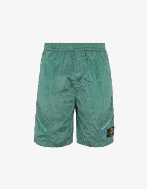 Stone Island Green Nylon Metal Cargo Bermuda Shorts