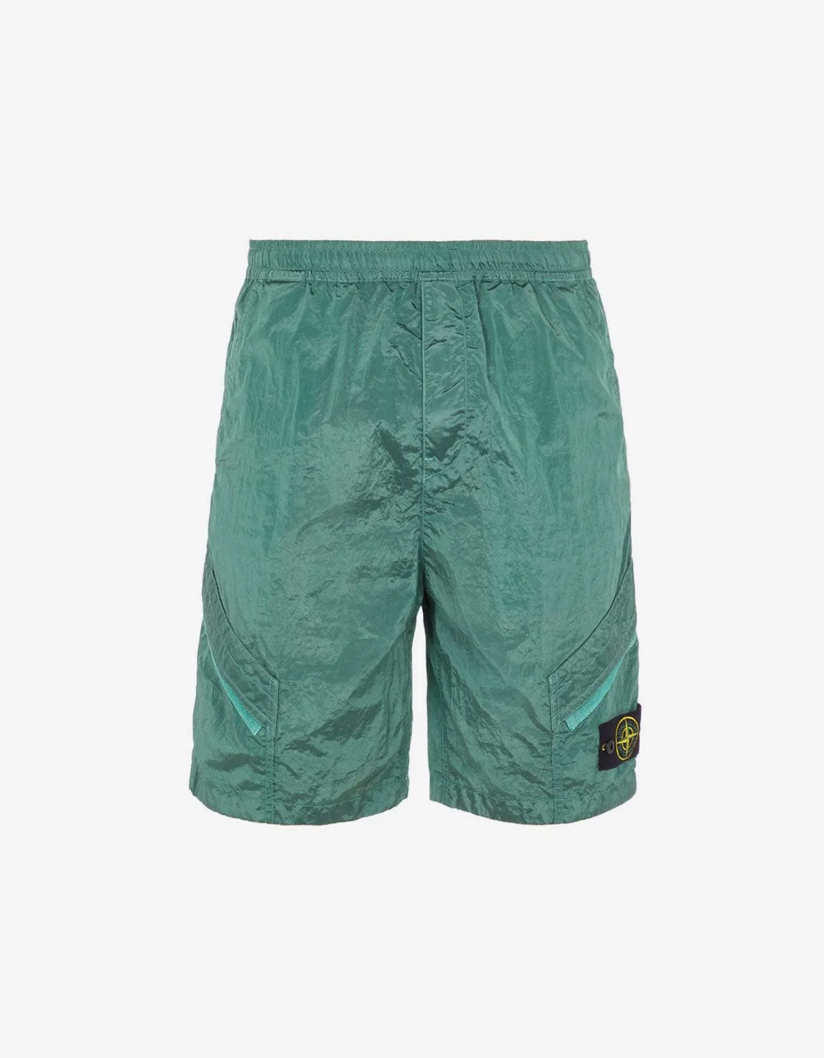 Stone Island Green Nylon Metal Cargo Bermuda Shorts