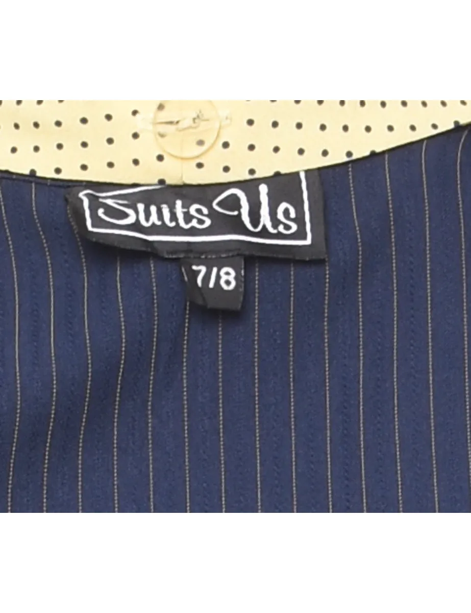Striped Navy & Cream Blazer - L