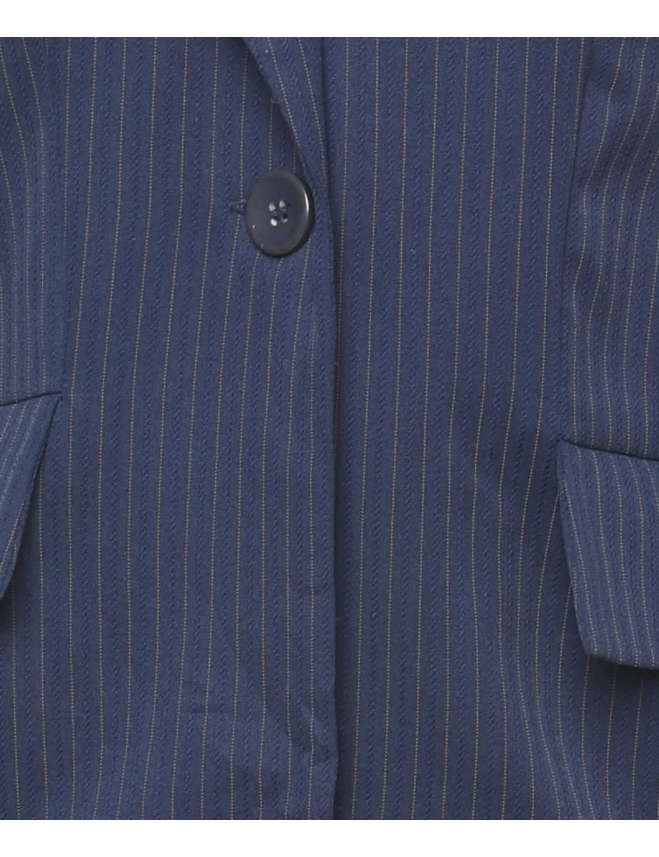 Striped Navy & Cream Blazer - L