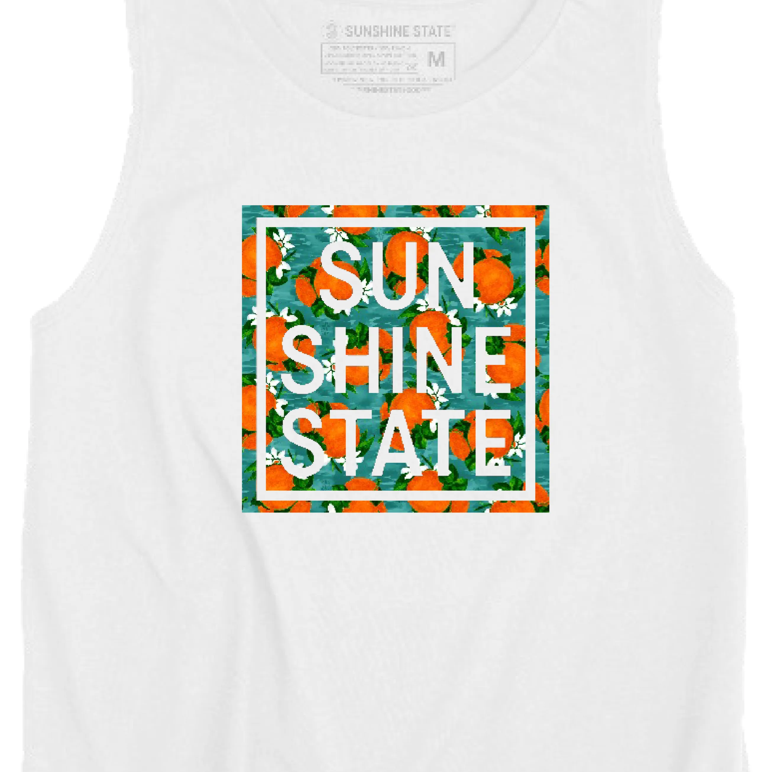 SUN SHINE STATE ORANGES MUSCLE TANK - WHITE