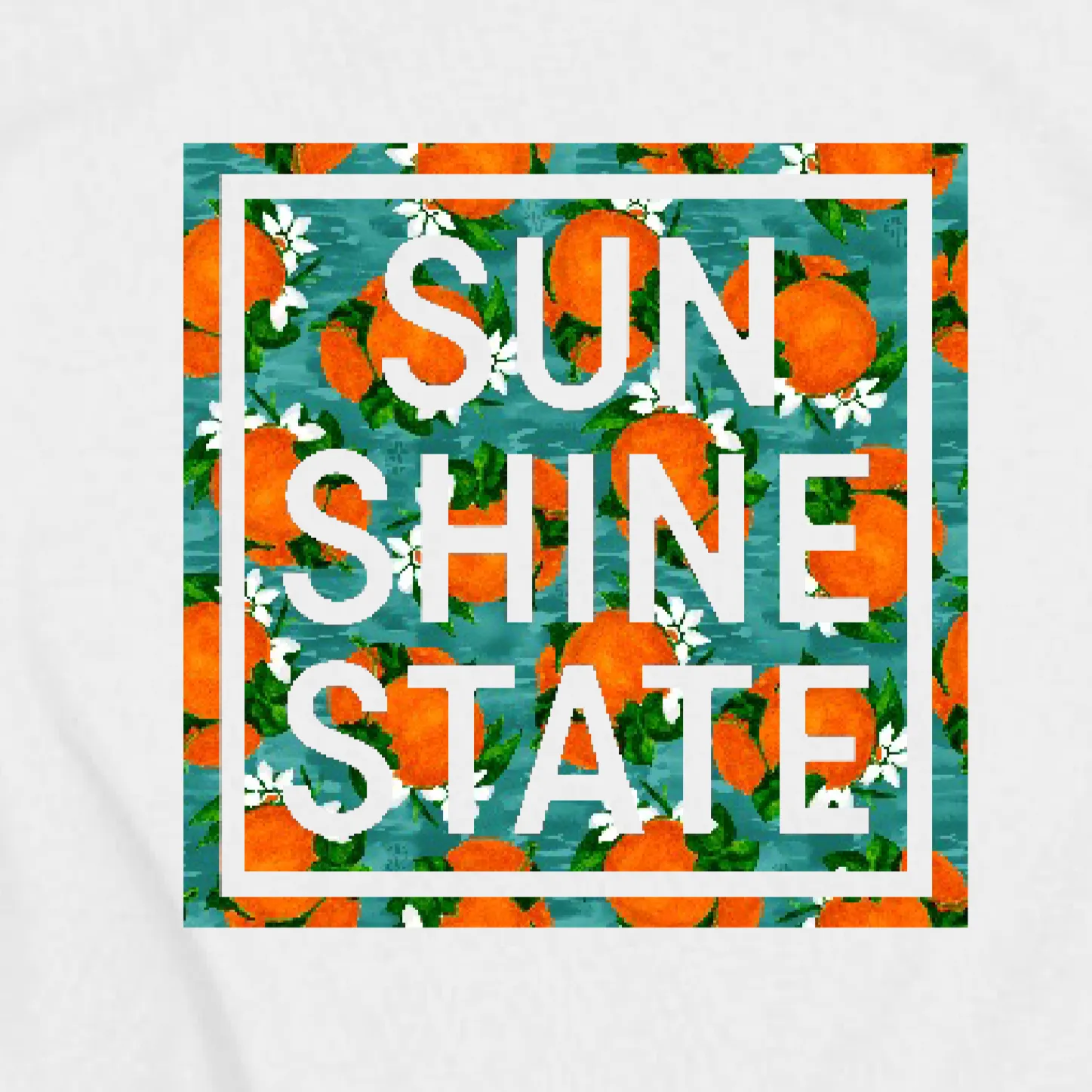 SUN SHINE STATE ORANGES MUSCLE TANK - WHITE