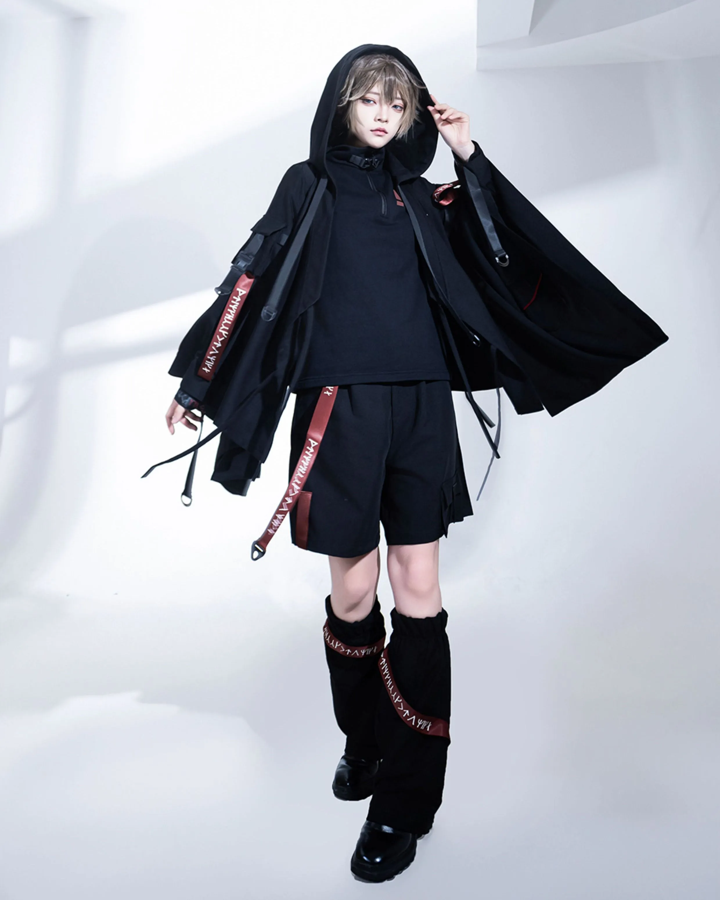Techwear Post-Apocalyptic Black Cardigan