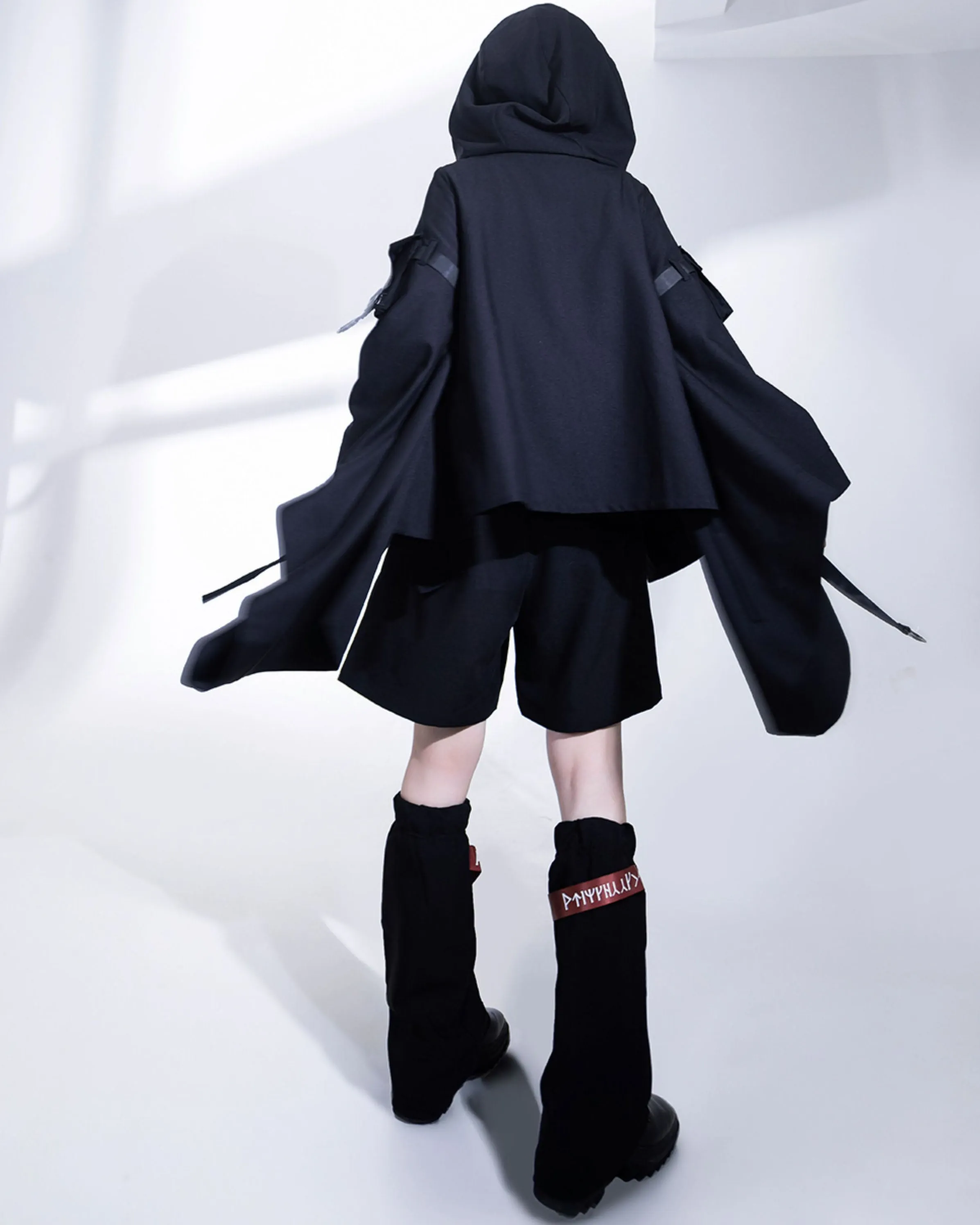 Techwear Post-Apocalyptic Black Cardigan