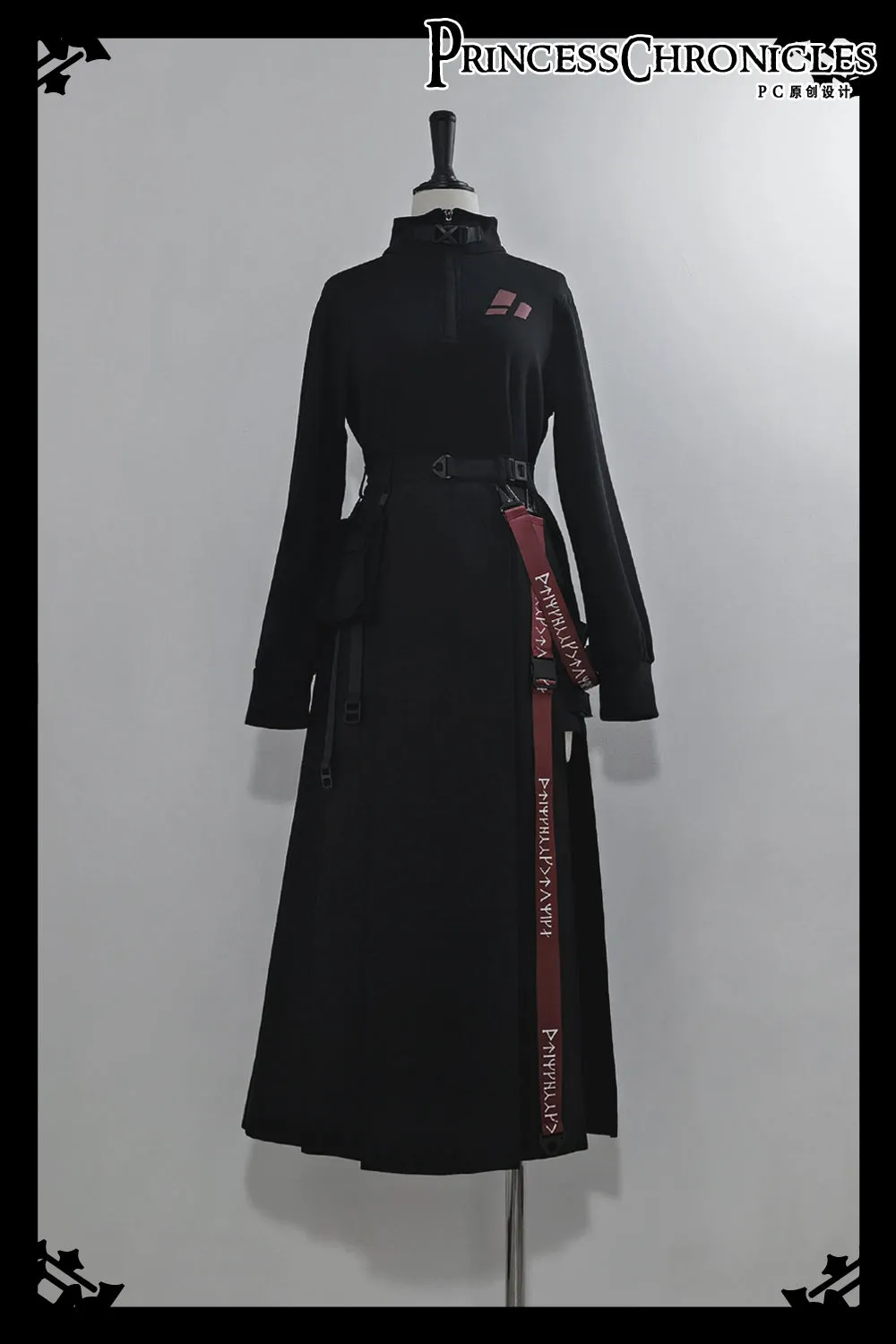 Techwear Post-Apocalyptic Black Lolita Jumper Skirt